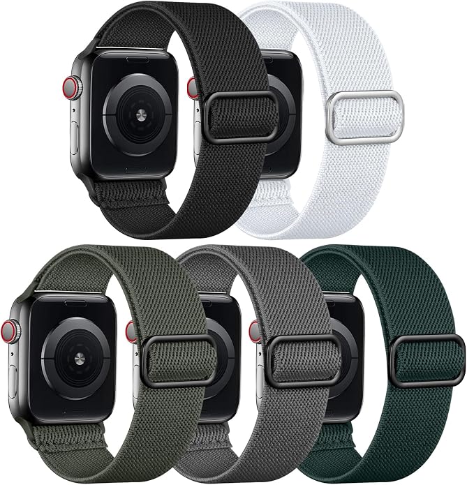 Adorve Stretchy Band Compatible with Apple Watch Bands Ultra 3/2/1 49mm 46mm 45mm 44mm 42mm 41mm 40mm 38mm Men Women, Soft Nylon Elastic Braided Strap Fits for iWatch Series 11/10/9/8/7/6/5/4/3/SE3-1