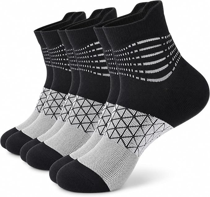 IRAMY Compression Ankle Support Socks Women Wicking Cushioned Athletic Plantar Fasciitis Relief 3/4/6 Pairs