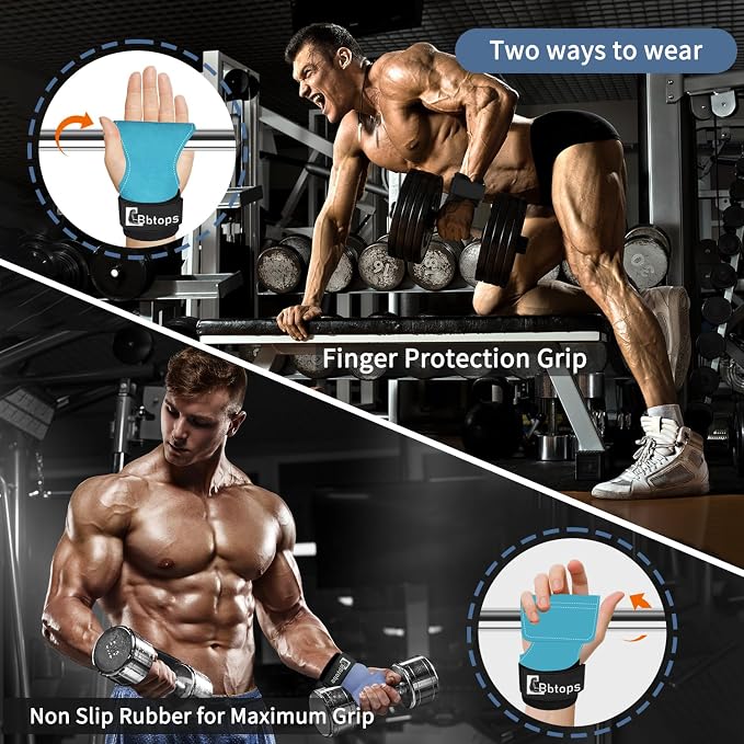 Weight Lifting Wrist Strap, Double-Layer Leather Wrist Straps for Gym Strength Training Weightlifting,Deadlift and Powerlifting, Enhance Grip Strength Neoprene Padding Gym Workout Lifting Straps Men/Women Pair