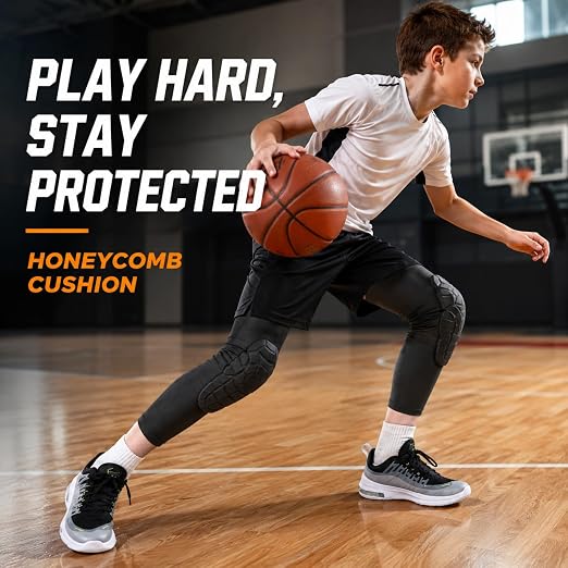 Knee Pads for Kids/Youth (Ages 5-15) - Shield Kneepads for Sports - Ideal kneePad for Basketball, Baseball, Football, Wrestling, Cycling, Volleyball - Kids' Cycling Protective Gear - Great Gift Ideal!
