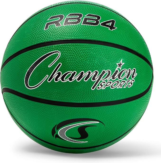 Champion Sports Rubber Basketballs – Durable Indoor & Outdoor Training & Recreational Game Balls, Multiple Sizes & Colors