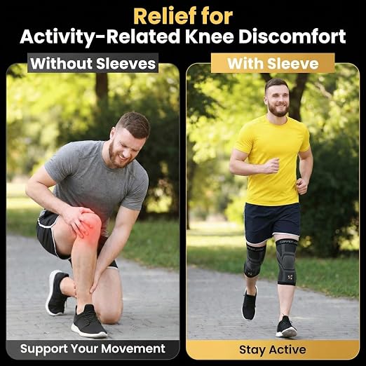 CopperJoint Knee Sleeve Pair for Women & Men, Lightweight Compression Knee Support Sleeves for Everyday Wear, Walking, Workouts & Daily Activity, 1 Pair