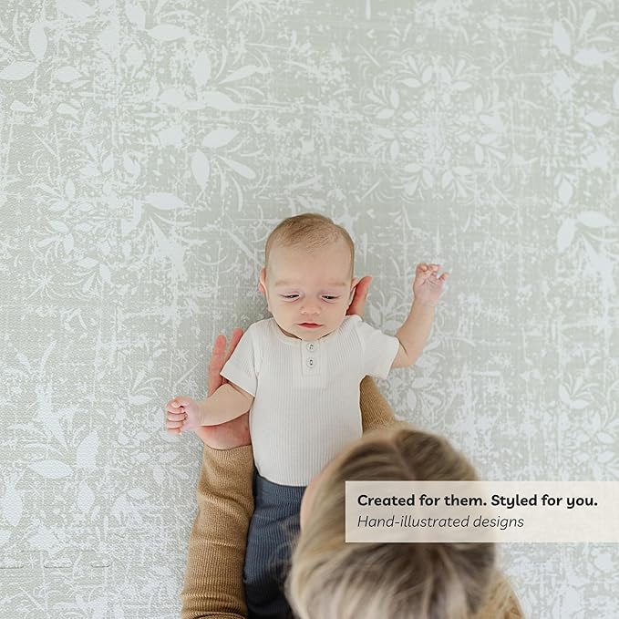 Little Landings Baby Play Mat for Floor - Eden (4x6ft) - Premium EVA Foam Play Mat for Babies & Toddlers (Ages 0-5+) - Non-Toxic Playmat for Tummy Time, Crawling & Playroom - Stylish & Comfortable