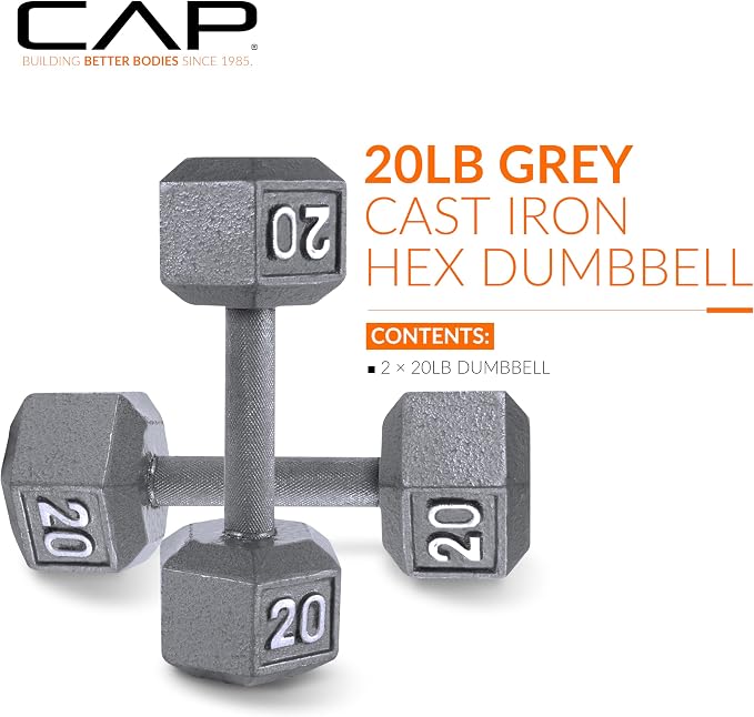 CAP Barbell Cast Iron Hex Dumbbell | Multiple Options
