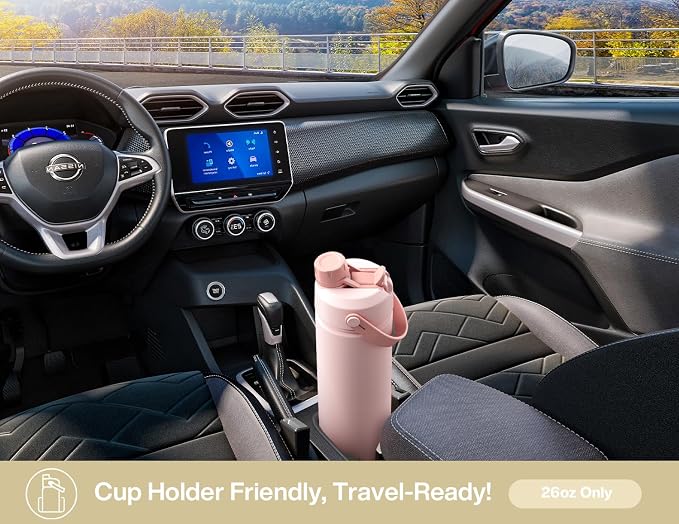 POWCAN 26 oz Insulated Water Bottle with 2-in-1 Straw and Spout Lid, Keep Cold 24H, Leak-Proof, Fits in Car Cup Holder, Stainless Steel Water Bottle for Sports, Travel, Gift, School (Treat Retreat)
