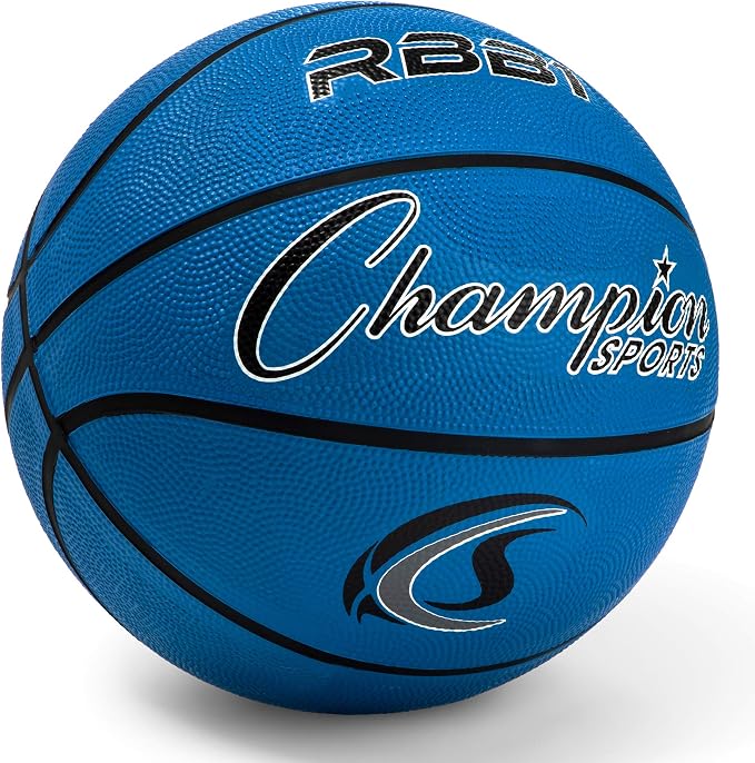Champion Sports Rubber Basketballs – Durable Indoor & Outdoor Training & Recreational Game Balls, Multiple Sizes & Colors
