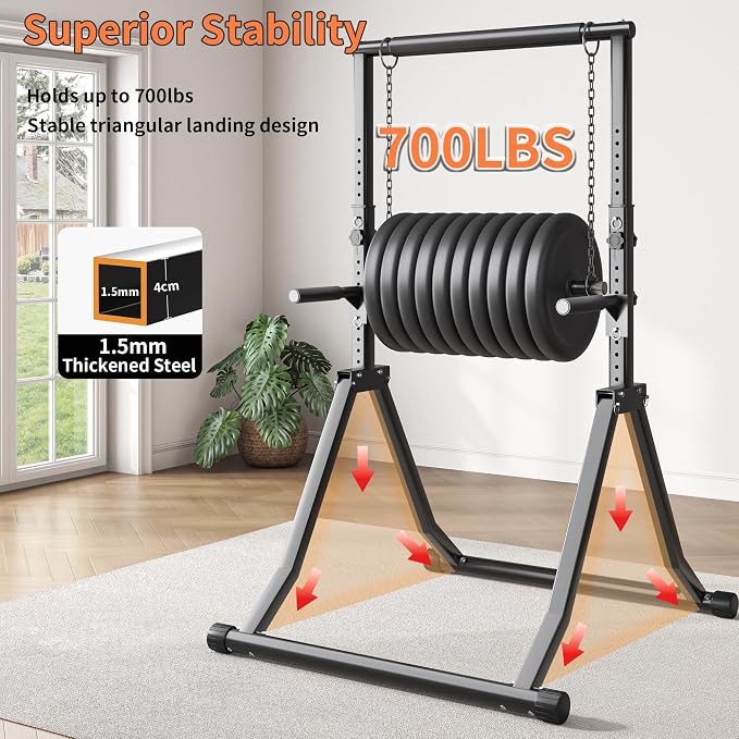 Foldable Pull Up Bar Station 66.1''-84.6'' Power Tower