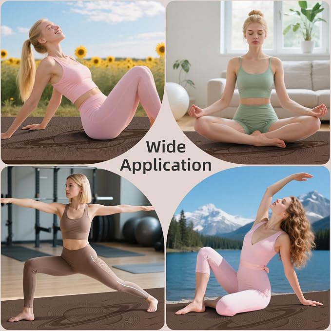 HAHE Extra Wide Yoga Mat, 72"x40"x0.4"Thick, Large Exercise Mats | Oversized Non Slip Workout Mat with Strap for Yoga, Pilates, Fitness, Home Gym Studio, Yoga Mats for Men & Women