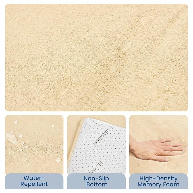 Baby Play Mat for Floor,1.3" Thick Elasti-Foam 74"×50" Playpen Mat, Non-Toxic Certified Water-Repellent Coral Velvet, Non-Slip Safe Crawling Mat for Tummy Time, Toddler & Infant(Vanilla)