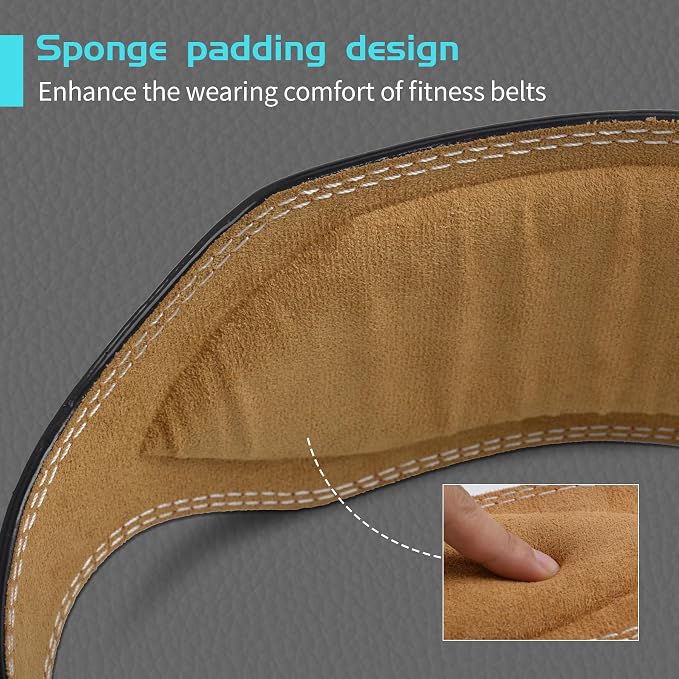 Leather Weight Lifting Belt 11 Adjustable Holes 4 and 6 inch for Lumbar Back Support Gym Weight Belt, Heavy Duty Workout, Training Strength, Powerlifting Weightlifting, Squat & Bodybuilding