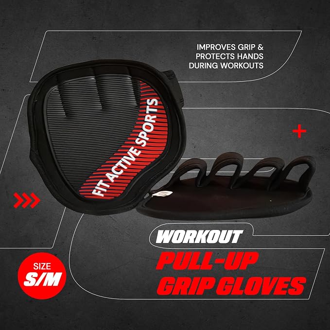 Workout Gloves for Gym - Durable Gym Grips, & Grip Pads - Rubber Padding to Avoid Calluses - Suits Men & Women