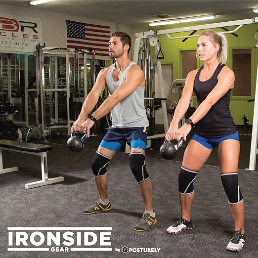Knee Sleeves (1 Pair) 7mm Neoprene Thick Compression Knee Brace Support for Weightlifting, Powerlifting, Squatting & Fitness Training for Women and Men Black (MEDIUM)