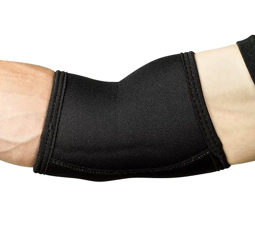 Stoic Elbow Sleeves for Powerlifting - 7mm + 5mm Thick Neoprene Sleeve for Bodybuilding, Weight Lifting Best for Squats, Cross Training, Strongman Professional Quality & Ultra Heavy Duty (Pair)