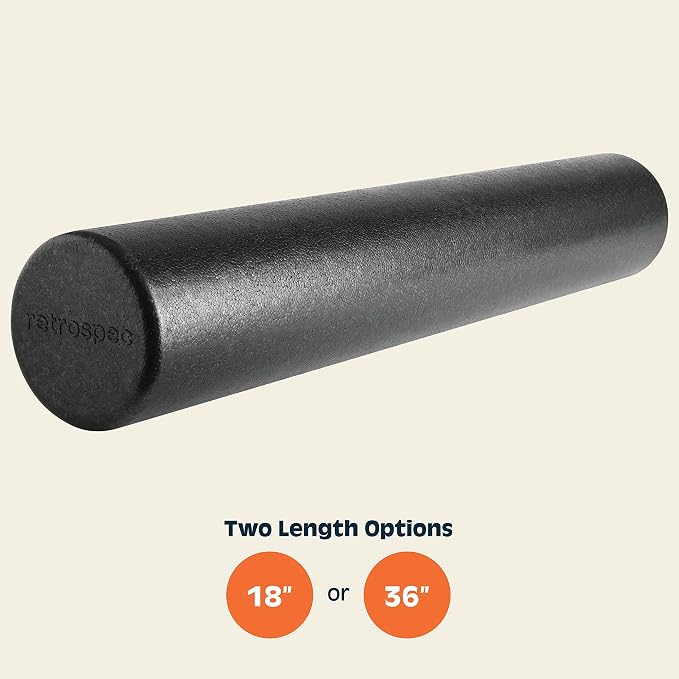 Retrospec Relief Foam Roller High-Density EPP Extra Firm Round Foam Roller for Exercise, Massage Yoga, Pilates and Post Workout Muscle Recovery