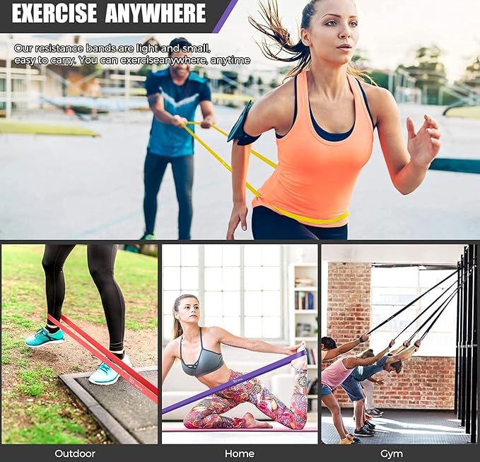VEICK Pull Up Assist Resistance Bands for Home Gym | 100% Natural Latex, Non Slip Leather Texture, Space Saving, Versatile for Full Body Training, Home Gym