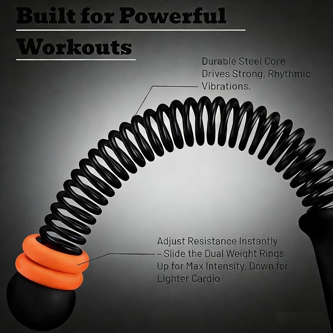 Ropeless Battle Ropes for Home Gym: 2PCS Upgraded Weighted Portable Cordless Battle Ropes for Strength Building, Workout, HIIT and Low-Impact Aerobic Training for Men & Women, Black 2