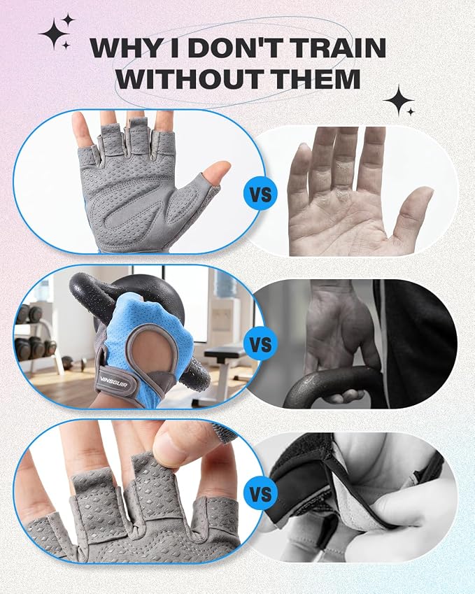 Workout Gloves for Men & Women, Enhanced Grip, Full Palm Protection | Breathable and Durable Gloves for Weight Lifting, Gym Training, Pull Ups, Strength Training and Fitness Workouts