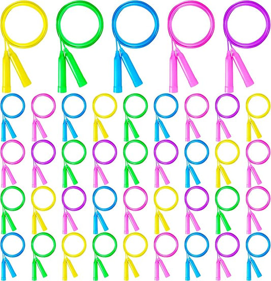 36 Pack Kids Jump Rope, 6.56FT Lightweight PVC Skipping Ropes for Kids | Tangle-Free Jump Rope, Flexible Plastic Rope, Colorful Jump Rope for Recess Games, Outdoor Play, Party Favor, Classroom Prize