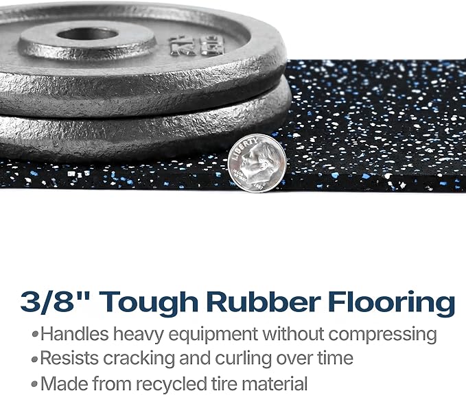 Flooring Inc's 1/4" Thick Tough Rubber Flooring Roll | Flexible Recycled Rubber Floor Mats for Home Gym | Heavy Duty Rubber Mat for Home Gyms, Sheds, Horse Stall Mat or Trailer