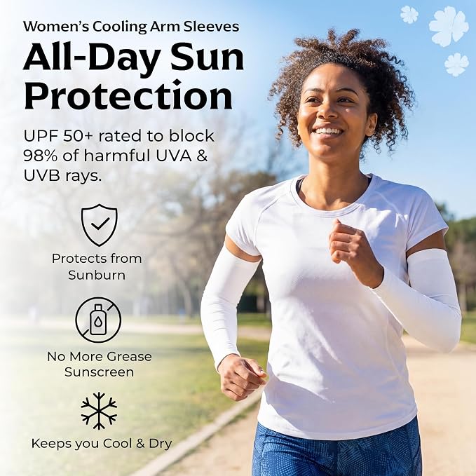 SportsTrail Cooling Arm Sleeves for Men & Women – Breathable, UV Sun Protection, Sports Arm Sleeves for Women, Men & Youth