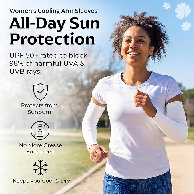 SportsTrail Cooling Arm Sleeves for Men & Women – Breathable, UV Sun Protection, Sports Arm Sleeves for Women, Men & Youth