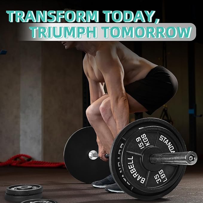 Fitvids 2 Inch Olympic Barbell Weight Plates Set, 255 LB(2.5-45 LB) Barbell Weight Set for Home Gym Strength Training