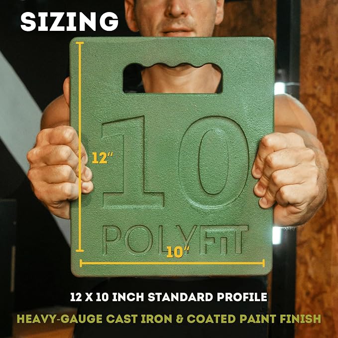Polyfit Rucking Weight Plate - 10x12 Cast Iron Plate for Backpacks & Rucks | Includes backpack, 10 lb plate, rucking straps, sternum strap and hang loop, for walking, rucking and weighted training