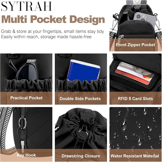 Water Bottle Carrier Bag with Strap, Insulated Corssbody Purse
