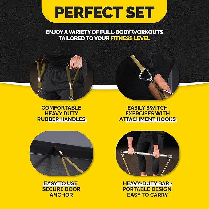 Long Resistance Bands Set, 5 Pull Up Assistance Bands for Working Out | 5 resistance levels, natural latex construction, exercise bands for strength training, stretching and physical therapy