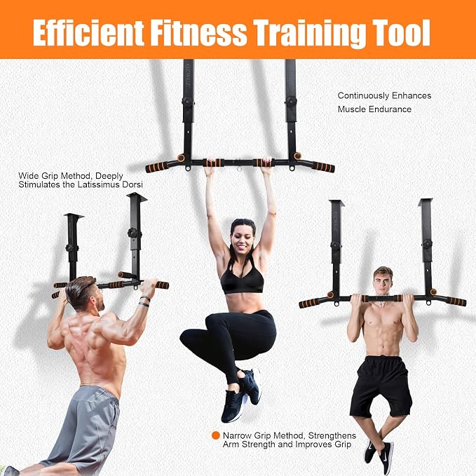 Height Adjustable Pull Up Bar, Heavy Duty Pull Up Bar, BarMount, Ceiling Mount, StrengthTraining Equipment for Home, Gym, Strength Training(Maximum (Ceiling mounted)