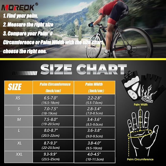 Cycling Gloves Bike Bicycle Gloves, Half Finger 5MM Gel Anti-Slip | Biking Gloves for Men Women Gym workout exercise Motorcycle Hiking Rowing Outdoor Sports