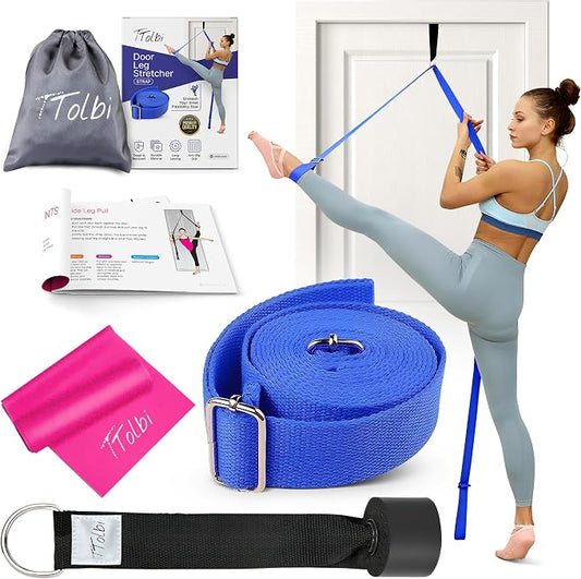 Leg Stretcher Strap with Door Anchor and Resistance Band, Splits Trainer | Home Flexibility Trainer for Splits, Ballet, Dance, Cheer, Yoga, Gymnastics, Pole and Taekwondo, Kids to Adults, All Levels