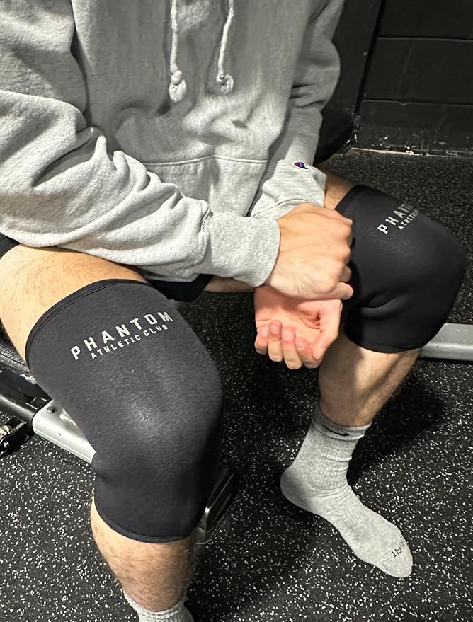 7mm Compression Knee Sleeves for Weightlifting Support, Powerlifting Strength, Heavy Squats, Cross Training, Gym Fitness, Sports – Strong Thick Neoprene Knee Braces for Men & Women (2 Pack, XL)