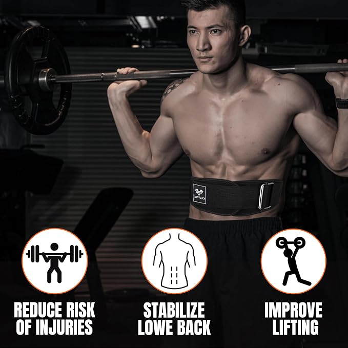 6" Auto lock Breathable Weightlifting Belt, Weight Lifting Back Support, Workout Back Support for Lifting, Fitness, Cross Training and Powerlifting. Gym Belt for Squats, Deadlift for Men & Women