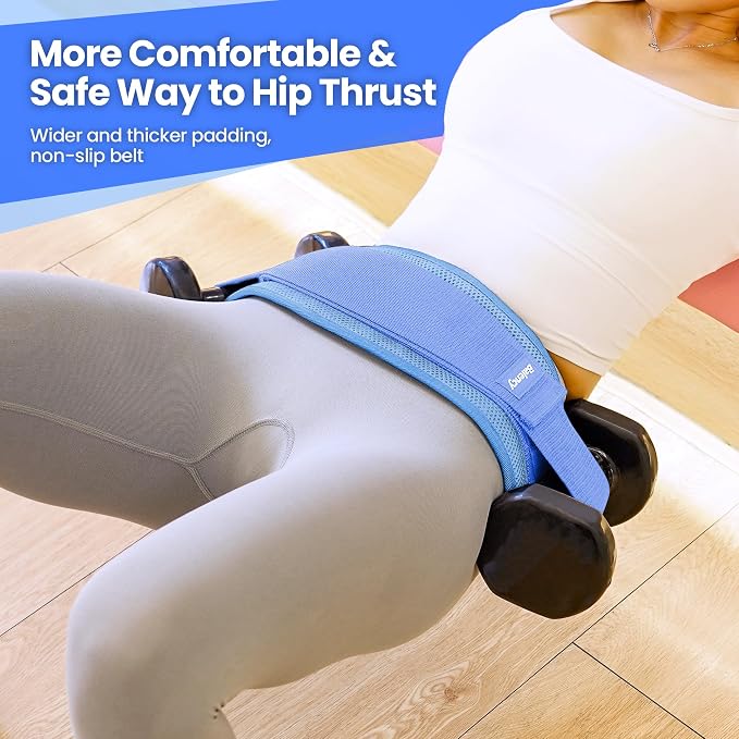 Hip Thrust Belt, Balency Hip Thrust Belt for Dumbbells Heavy, Booty Belt for Hip Thrust, Slip-Resistant Padding Hip Thrusts Belt for Gym or Home Workouts, Hip Thrust Band for Dumbbell Kettlebell Plate