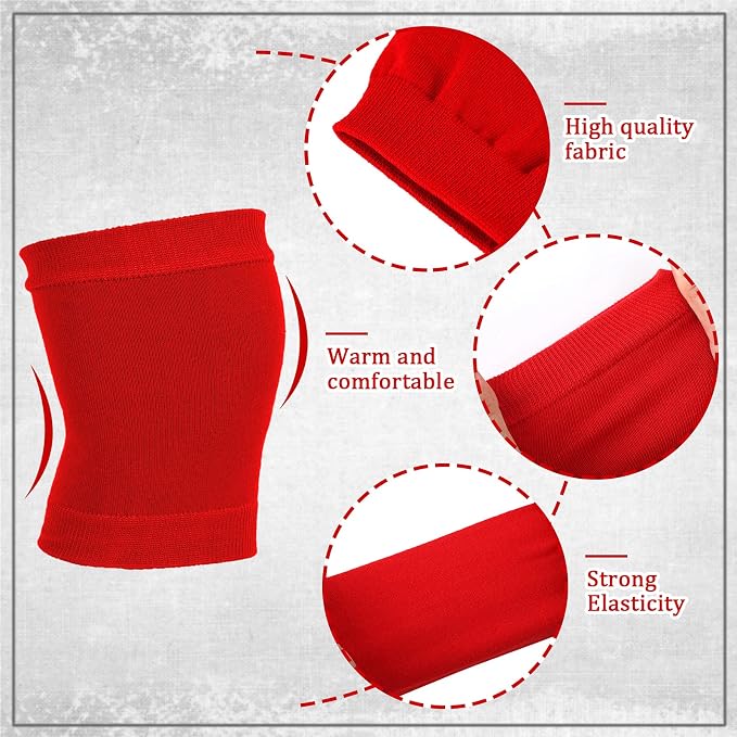 Geyoga 4 Pairs Knee Warmers for Women Men Breathable Leg Warmers Knee Brace Pad Leg Compression Sleeve for Cycling Running(Gray, Black, Red, Peacock Blue,Medium)