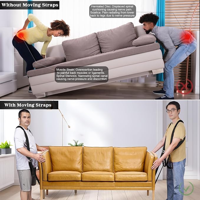 DEYACE Moving Straps 2-Person Lifting Straps for Moving Item up to 800 lbs