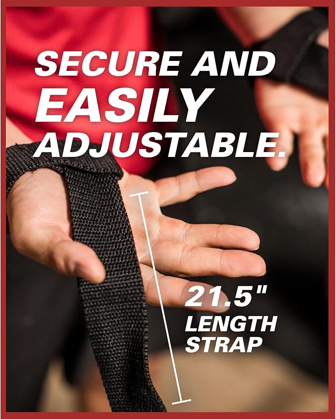 Harbinger Padded Cotton Lifting Straps with NeoTek Cushioned Wrist, 21.5 Inch Length, 1.5 Inch Width, Pair, Weightlifting Wrist Straps for Deadlifts and Strength Training