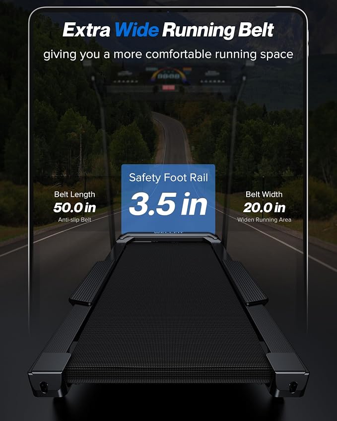 WELLFIT Treadmill with 15% Auto Incline, Foldable Heavy Duty Treadmill | 5.0HP, 10 MPH, 500 lbs Capacity, 20'' x 50'' Running Area Treadmills with Pulse Sensor, Bluetooth Player & Large LED Display