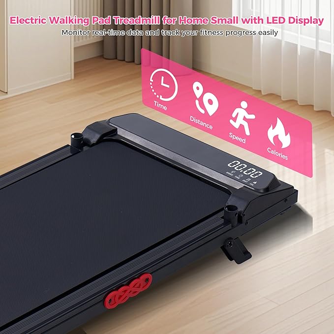Portable Walking Pad Treadmill with Handle Bar and Incline for Home 0.6-7.6MPH Under Desk Treadmill for Home Small, 350LBS Small Treadmills with Handles, 3.0HP Treadmills for Exercising