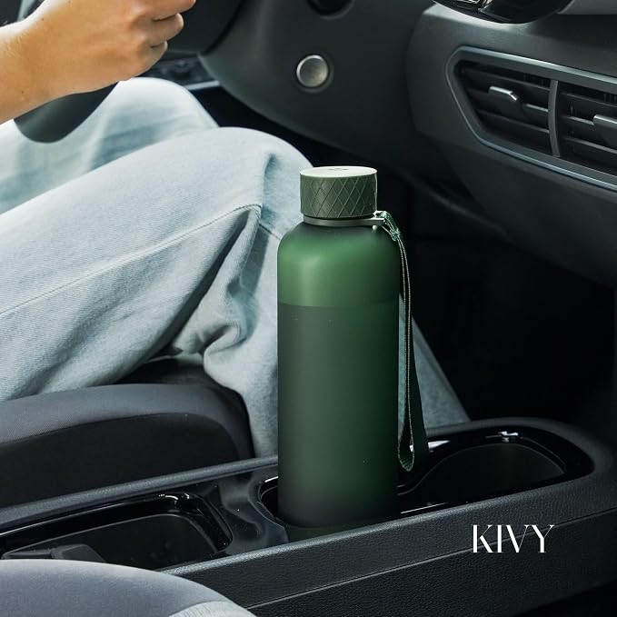 KIVY Slim Water Bottle 32oz [Lightweight & Shatterproof] - Reusable Tritan Water Bottle - Leak Proof Water Bottle for Women & Men - No Spill - Dishwasher Safe - Black