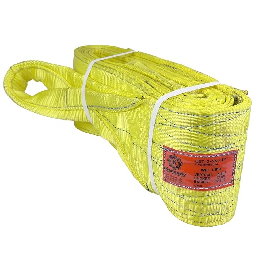 Kennedy Wire Rope & Sling Co. 6" x 16' 2-Ply Twist Eye Polyester Lifting Sling (Various Sizes in Listing) Made in The USA