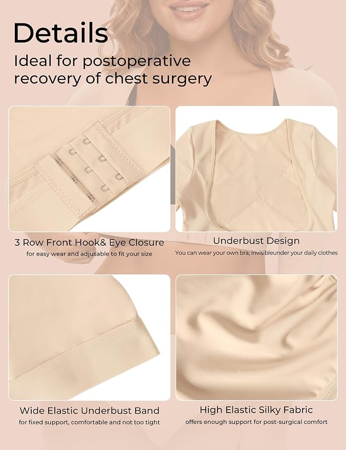 Arm Compression Sleeves for Women Post Surgery Front Closure Bra Slimming Arm Lipo Shapewear Top