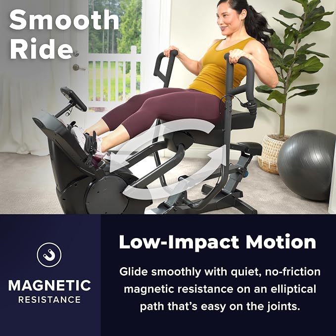 Teeter Power10 Rower with 2-Way Magnetic Resistance Elliptical Motion - Indoor Rowing Machine w/HRM Connectivity, Teeter Move App - Free Classes & Coaching