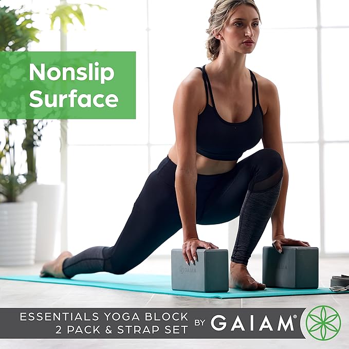 Gaiam Yoga Block - Supportive Latex-Free Eva Foam - Soft Non-Slip Surface with Beveled Edges for Yoga, Pilates, Meditation