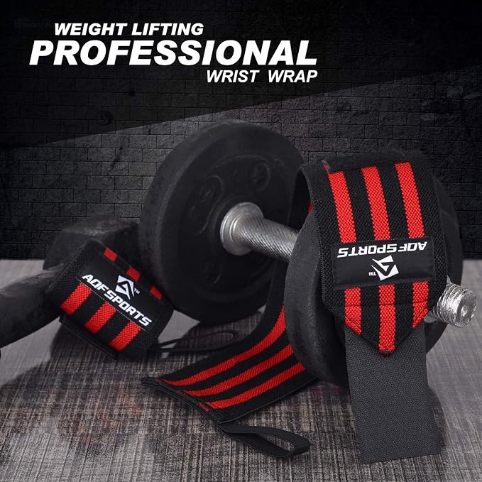 AQF Wrist Wraps for Weightlifting & Powerlifting, 18" USPA Approved (Pair)