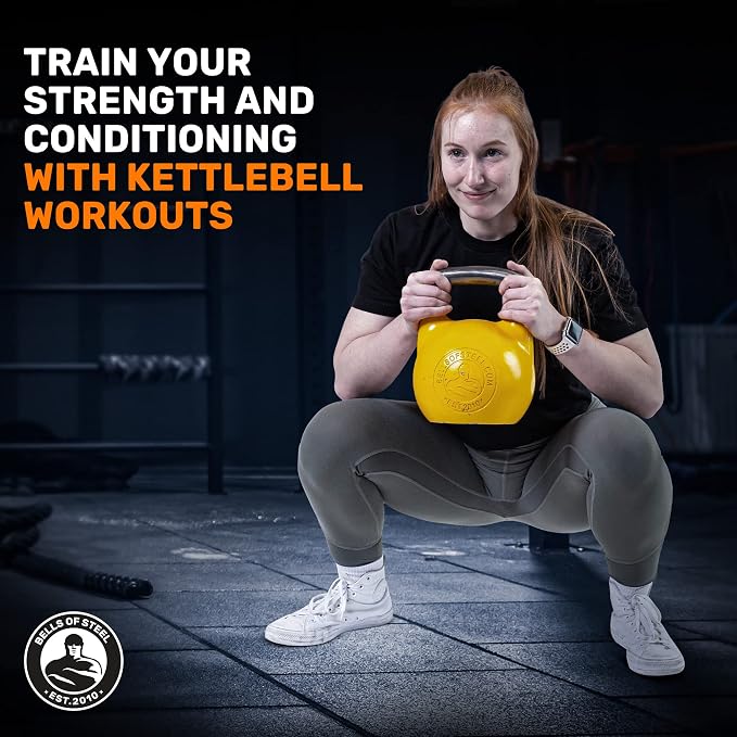 Competition Kettlebells [Bells of Steel] Kettle Bell Weights, Pro Grade Kettle bell for Full Body Workouts, 33mm Starter Size Handle or 35mm Competition Standard Handle Kettlebell