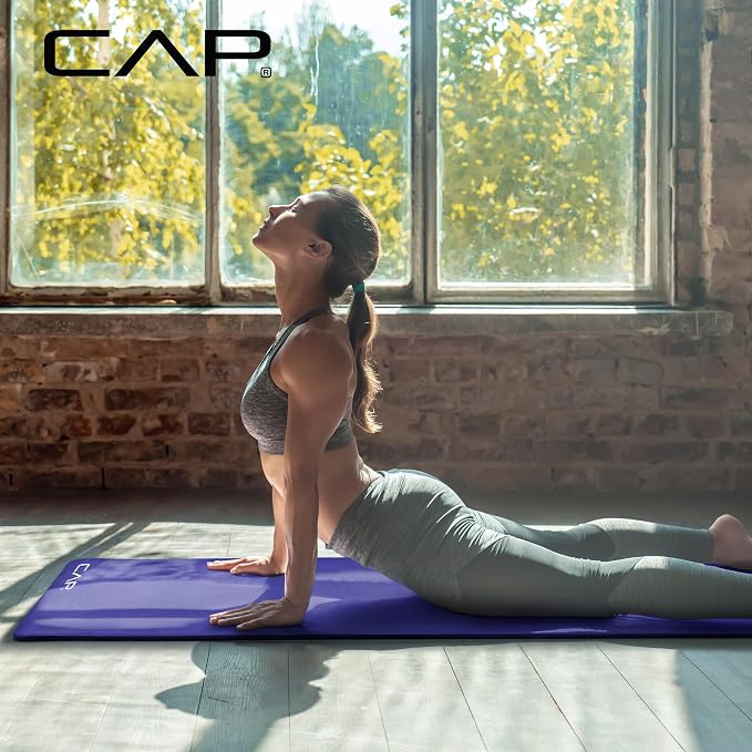 CAP Barbell 1/2-Inch High Density Exercise Yoga Mat with Strap | Multiple Options
