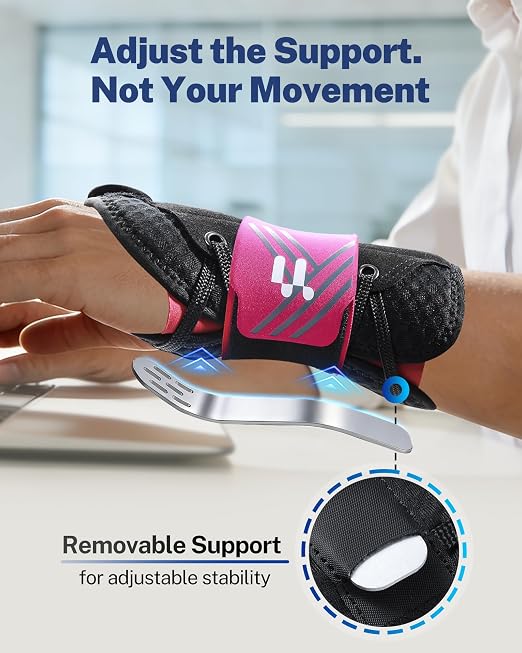 Quick Adjust Carpal Tunnel Wrist Brace, Open Thumb Opening for All-Day Wear | Removable Support Splints, Breathable Fabric, Daytime Typing & Night Support, Adjustable Wrist Support, Carpal Tunnel Relief
