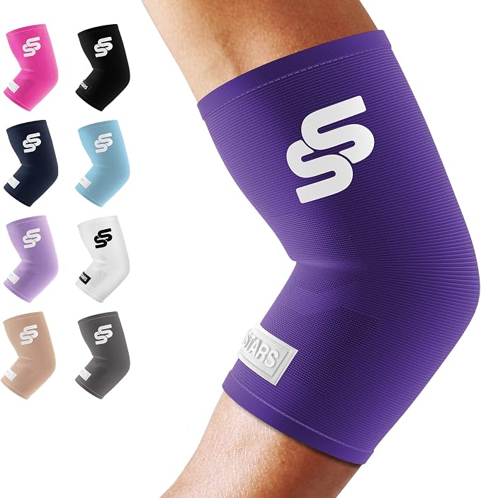 Sleeve Stars Elbow Sleeve for Pain Relief & Protection - Elbow Compression Sleeve for Women & Men - Supportive Elbow Brace for Tendonitis, Recovery & Ideal for Sports, Work